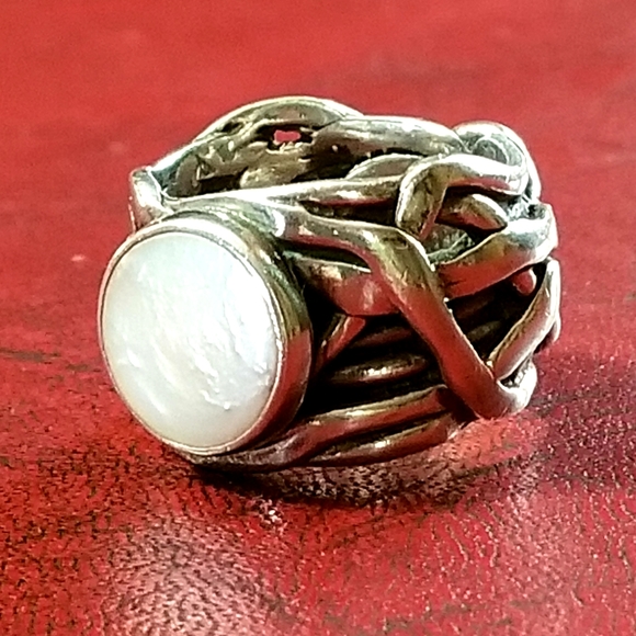 Silpada Sterling Silver Coin Pearl Ring